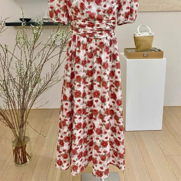 Cotton Digital Printed Fabric | Korean INS Rose Pattern | Dress & Kidswear Fabric