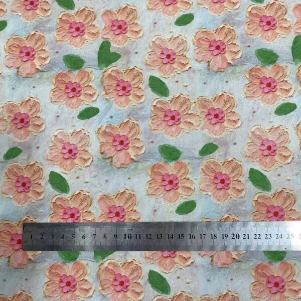 Cotton Digital Printed Fabric — 3D Oil Painting Style Dress Material