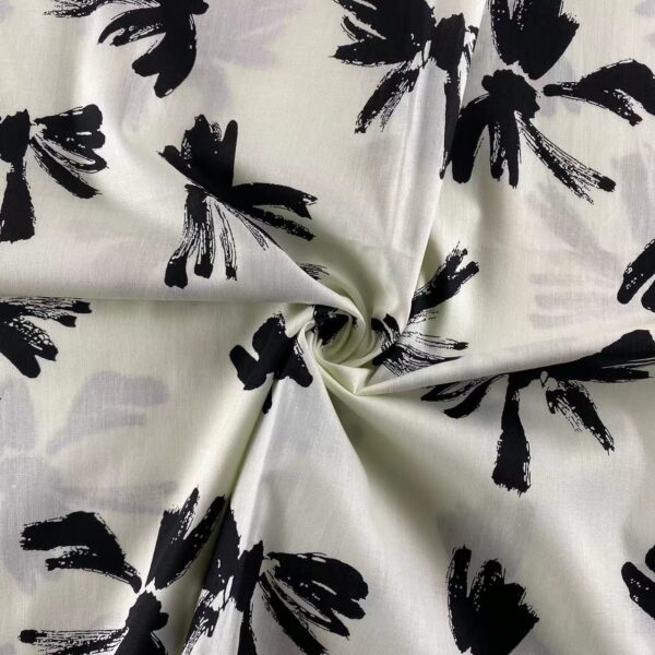 100% Cotton Black & White Butterfly Poplin Fabric — Kids & Women Apparel