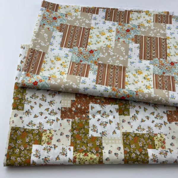 100% Cotton Korean-Style Patchwork Floral Digital Print Fabric — Women & Kids Homewear Material