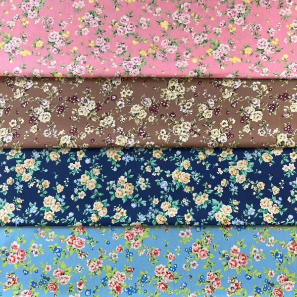 Cotton Poplin Countryside Floral Print Fabric — 100% Cotton for Shirts, Bags & DIY Sewing