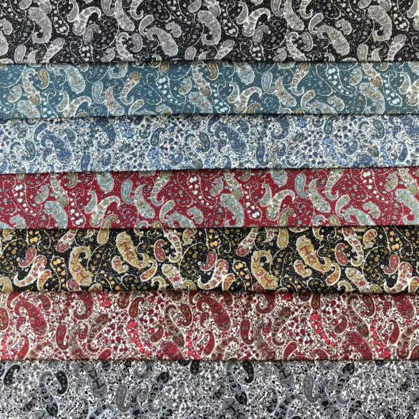 Vintage Paisley Cotton Poplin Print Fabric — 100% Cotton DIY Craft & Shirt Fabric