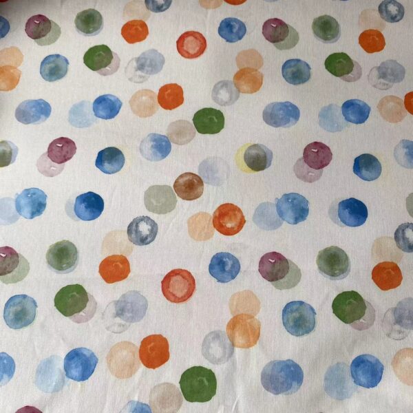 Colorful Polka Dot Digital Print Cotton Fabric — Kidswear, Pajamas & DIY