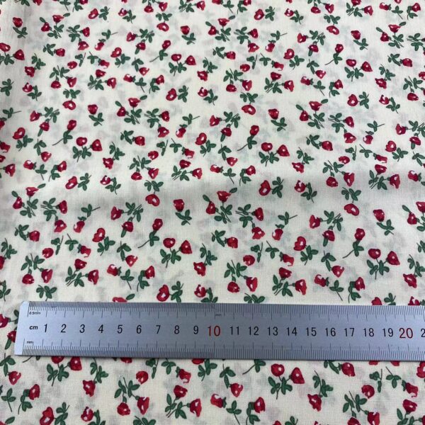 Small Floral Printed Cotton Poplin Fabric — Lightweight Summer Dress & Anti-Mosquito Pants Material