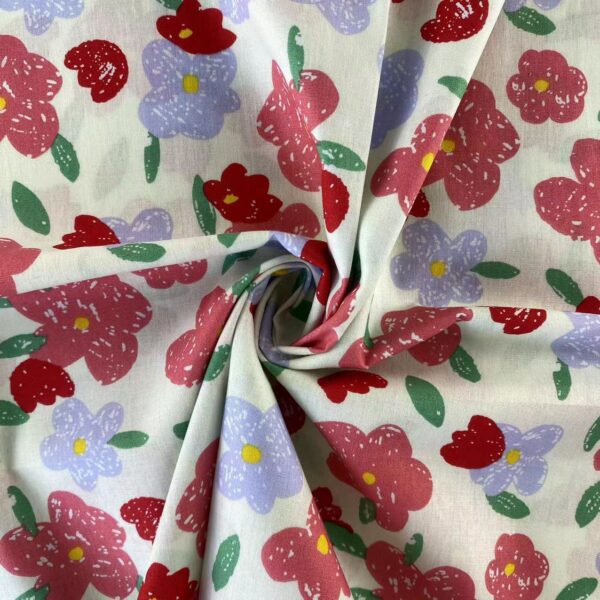 Sunflower Printed Cotton Fabric – 100% Cotton Reactive Poplin for Summer Dresses