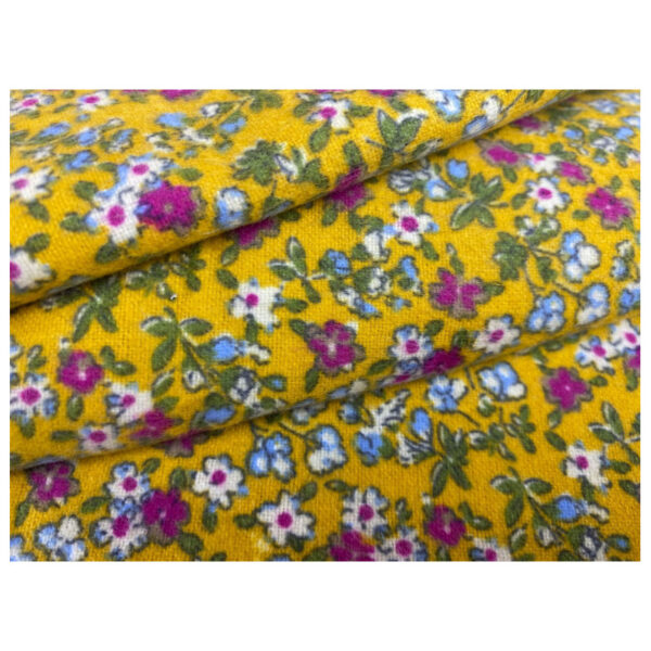 Brushed Cotton Floral Print Fabric – Warm Winter Flannel for Kidswear & Pajamas