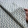 40s Cotton Poplin Reactive Print Fabric – Small Geometric Squares Pattern for Shirts & DIY Sewing