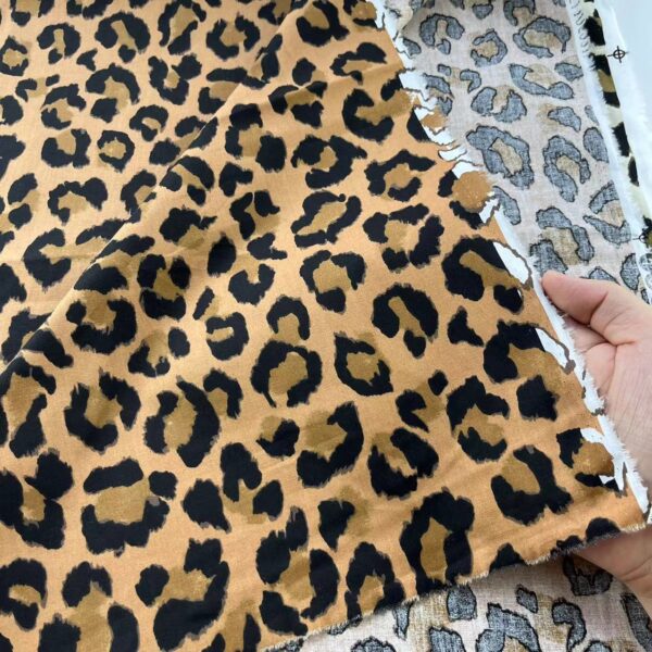 100% Cotton Leopard Print Poplin Fabric — DIY Shirt and Bag Material