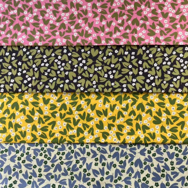 40s Cotton Poplin Printed Fabric – Fresh Country Floral for Shirts, DIY Bags & Summer Crafts