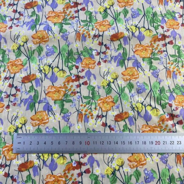 Korean Style Cotton Poplin Floral Printed Fabric – Summer Dress Material