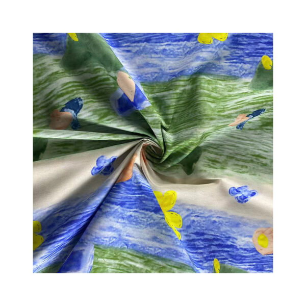 Gradient Cotton Digital Printed Poplin Fabric – Holiday Princess Dress Material