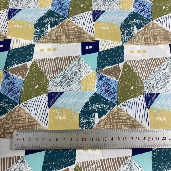 60s Cotton High-Density Poplin Geometric Print Fabric – Dress & Kidswear Material