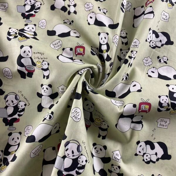 60s Cotton Poplin Panda Print Fabric – Kids & Women’s Clothing