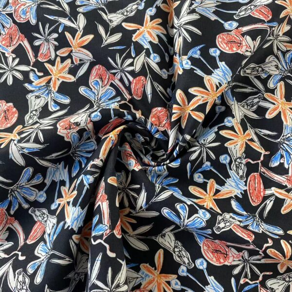 60s Cotton Floral Print Fabric – Lightweight Summer Dress Material