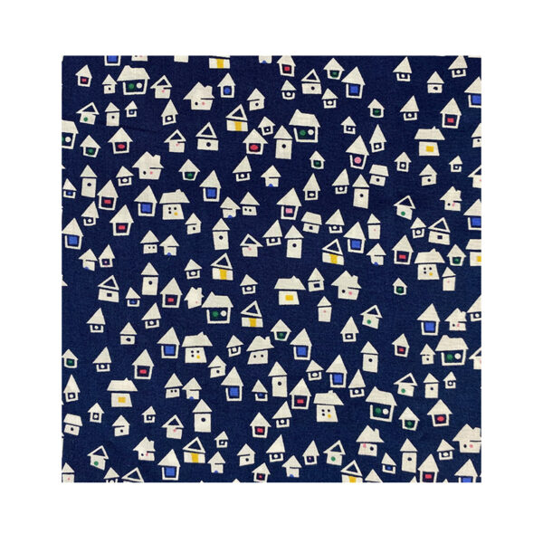 主图-05 Cotton Poplin Fabric with Little House Print – 60s Lightweight Dress & Pajama Material