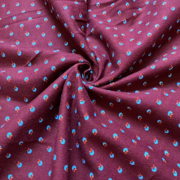 Brushed Cotton Floral Print Fabric – Thick Soft Material for Jackets, Homewear & Pet Clothes