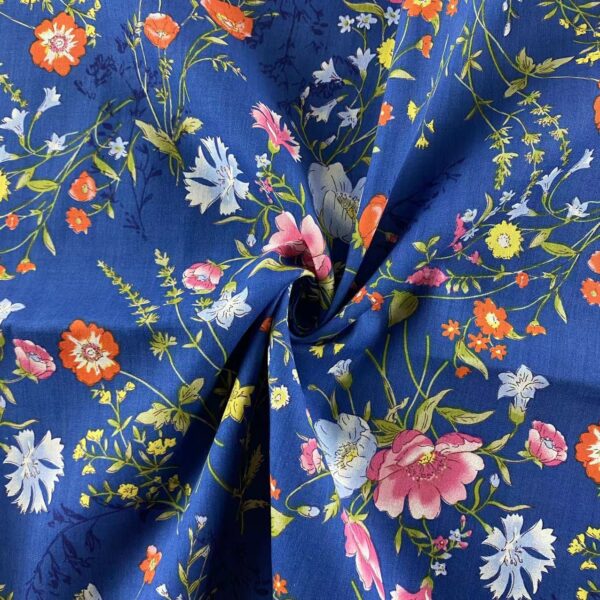 Fresh Floral Cotton Poplin Fabric – Lightweight Printed Cotton for Dresses & Kidswear