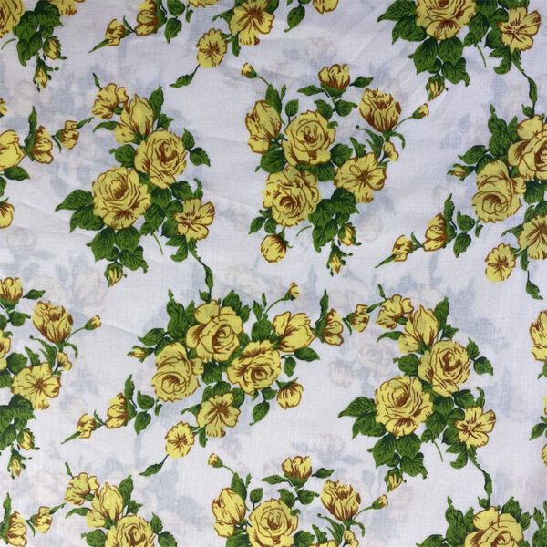 Rose Floral Printed Cotton Fabric – 100% Cotton Poplin for Dresses, Kidswear & Homewear