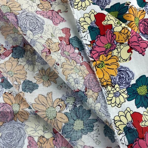 Fashion Floral Cotton Poplin Fabric – Soft Printed Cotton for Kidswear & Home Dresses