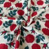 100% Cotton Reactive Printed Fabric — Red Rose Floral Poplin