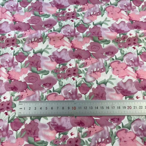 Cotton Reactive Printed Poplin Fabric — Korean Pastoral Style Dress Material