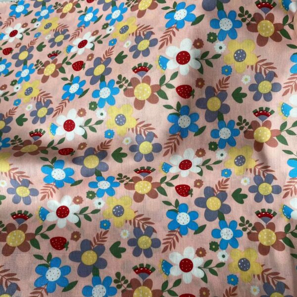 100% Cotton Printed Poplin Fabric — Small Floral Shirt & Dress Material