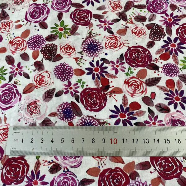 主图-05 100% Cotton Printed Poplin Fabric — Peony Floral Design