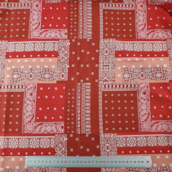 100% Cotton Paisley Printed Poplin Fabric — Bandana Style Cloth