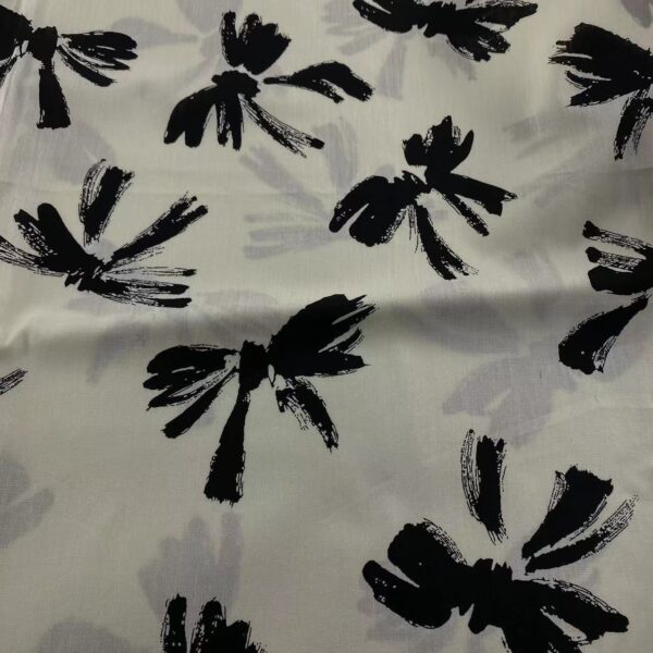 100% Cotton Black & White Butterfly Poplin Fabric — Kids & Women Apparel