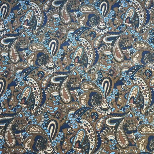 100% Cotton Retro Paisley Print Poplin Fabric — Shirt & DIY Material