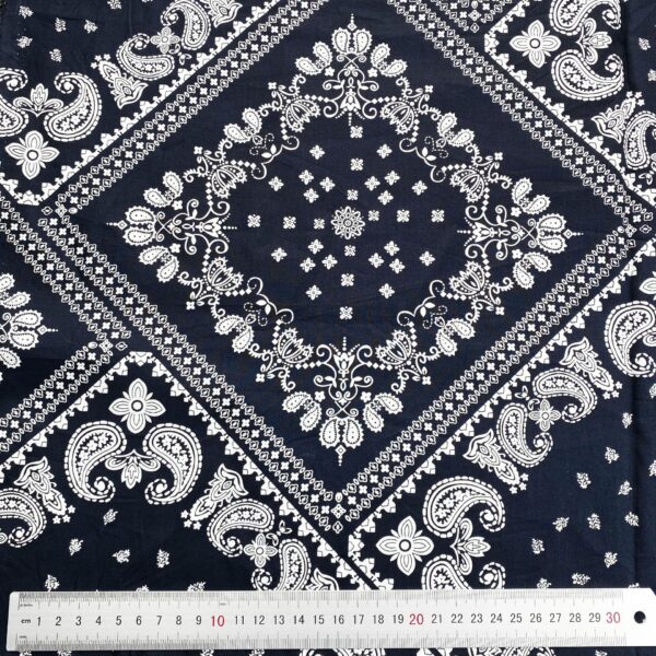 Vintage Paisley Cotton Poplin Fabric — Ethnic Style Bandana Material