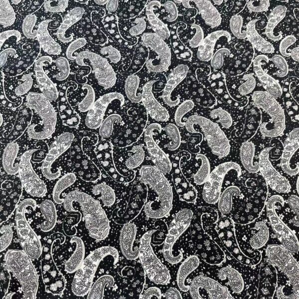 Vintage Paisley Cotton Poplin Print Fabric — 100% Cotton DIY Craft & Shirt Fabric