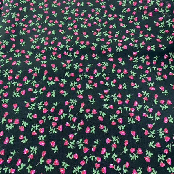Small Floral Printed Cotton Poplin Fabric — Lightweight Summer Dress & Anti-Mosquito Pants Material