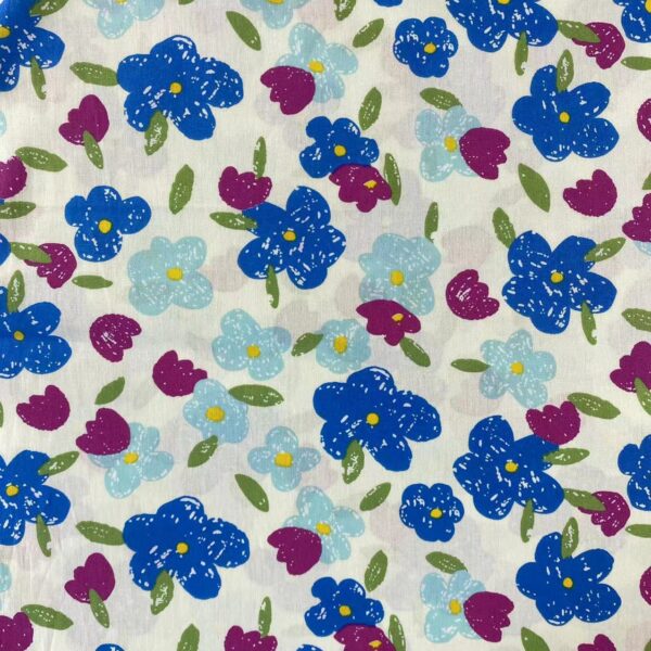 Sunflower Printed Cotton Fabric – 100% Cotton Reactive Poplin for Summer Dresses