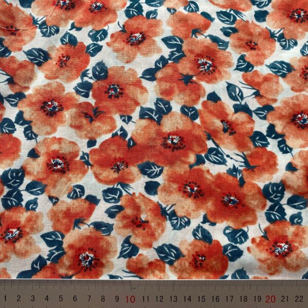 Poplin Cotton Printed Fabric – Lightweight Floral Cloth for Summer Dresses