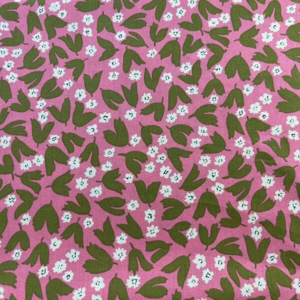 40s Cotton Poplin Printed Fabric – Fresh Country Floral for Shirts, DIY Bags & Summer Crafts