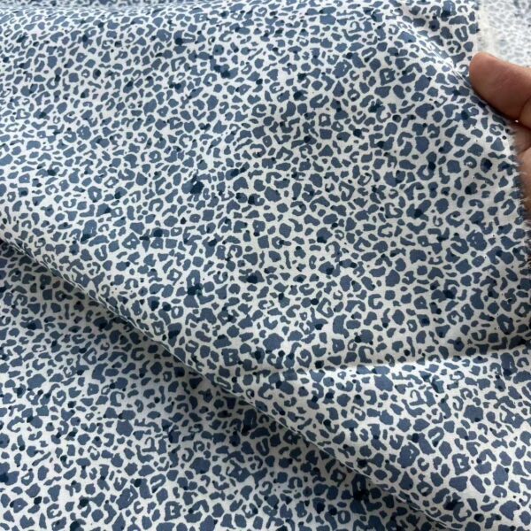 40s Cotton Poplin Printed Fabric – Mini Leopard Print for Shirts & DIY Crafts