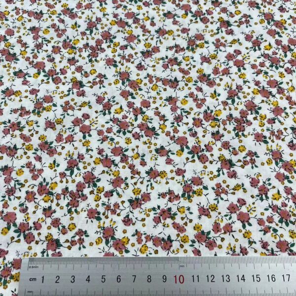 40s Cotton Poplin Fabric – Fresh Floral Print for Summer DIY Sewing