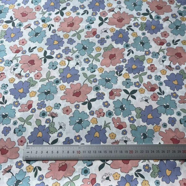 Cotton Poplin Printed Fabric – Summer Floral DIY Cloth