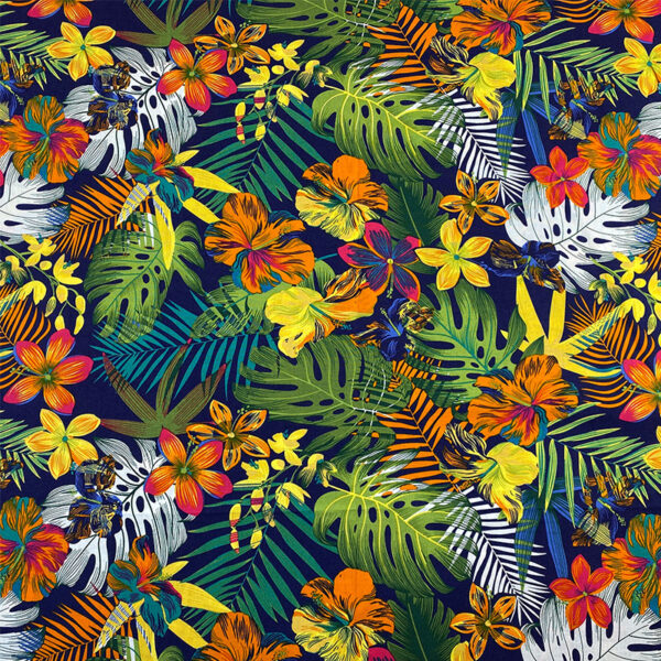 Tropical Cotton Fabric – Hawaiian Print for Men’s Shorts & Hats