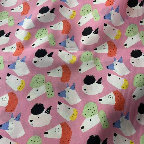 60s Cotton Cartoon Dog Print Fabric – Kidswear & Dress Material