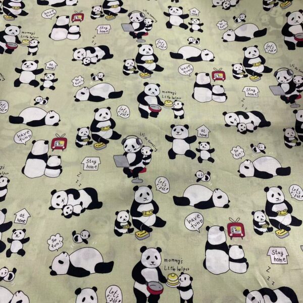60s Cotton Poplin Panda Print Fabric – Kids & Women’s Clothing