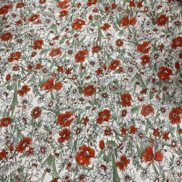 60s Cotton Poplin Mini Floral Fabric – Kids & Women’s Dresses