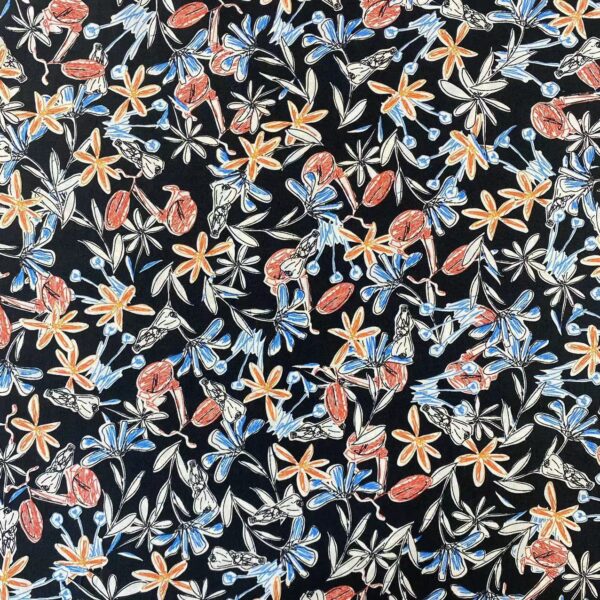 60s Cotton Floral Print Fabric – Lightweight Summer Dress Material