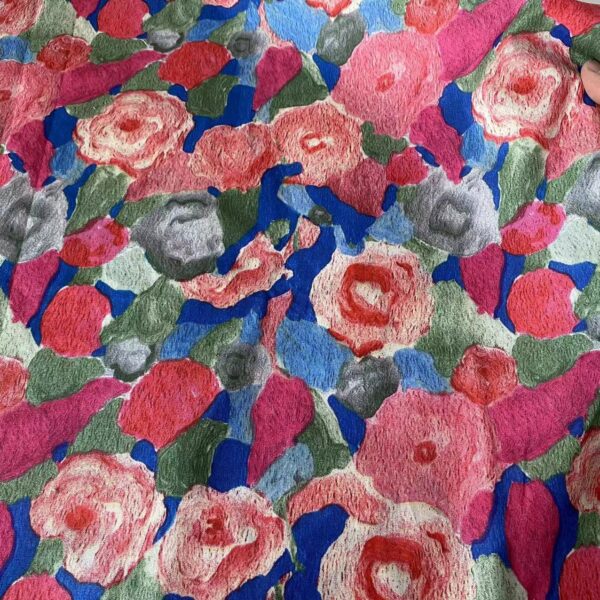 100% Cotton Poplin Oil Painting Style Fabric — Artistic Dress Textile