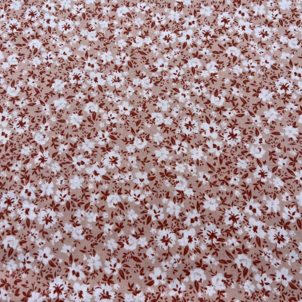 100% Cotton Reactive Printed Poplin Fabric — Pastoral Floral Pattern for Summer Dresses & Crafts