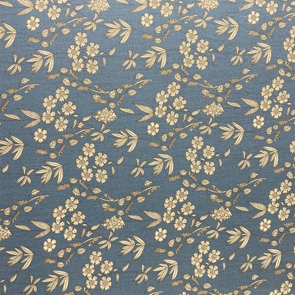 100% Cotton Floral Print Fabric — Chinese Style Cotton Linen Look