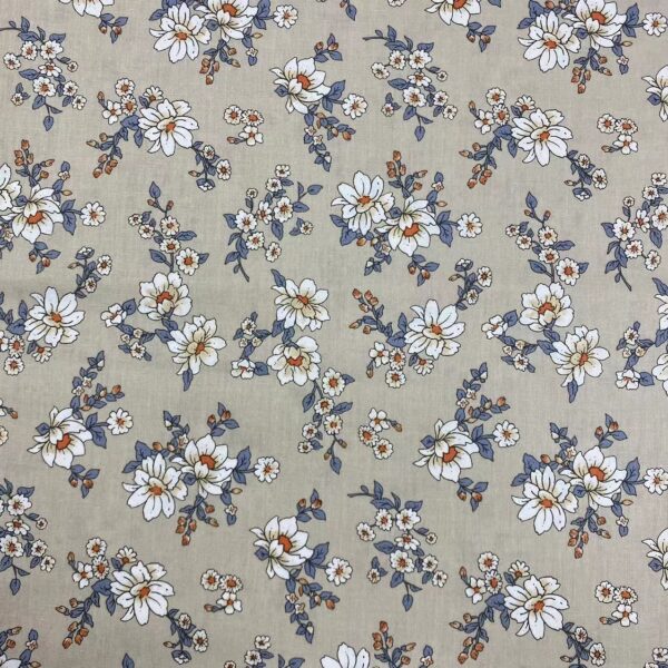 100% Cotton Printed Poplin Fabric – Country Floral Dress Material