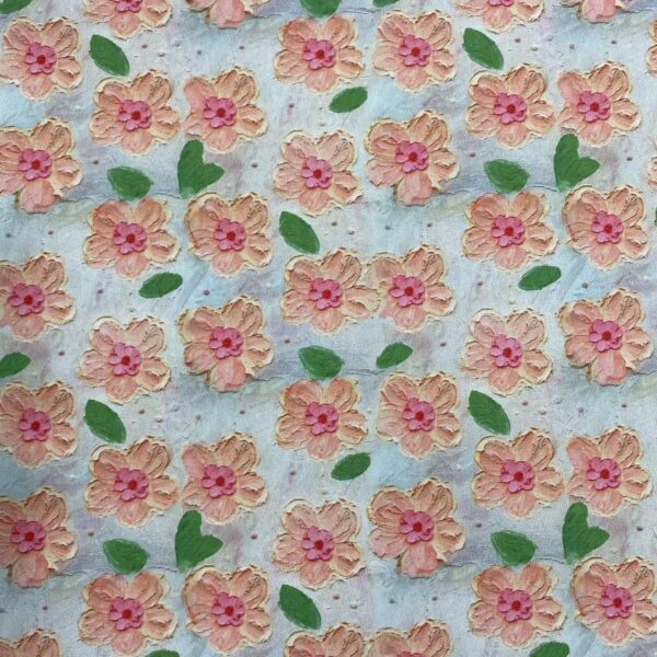 Cotton Digital Printed Fabric — 3D Oil Painting Style Dress Material