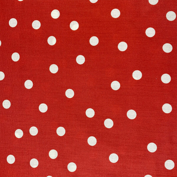 100% Cotton Printed Plain Weave Fabric — Polka Dot Design